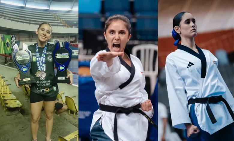 Atleta Gabriela Gomide durante partida de handebol.