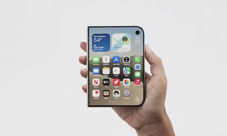 Novo iPhone Duo da Apple com tela dobrável.