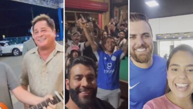 Cantores sertanejos interagem com fãs em Goiânia.