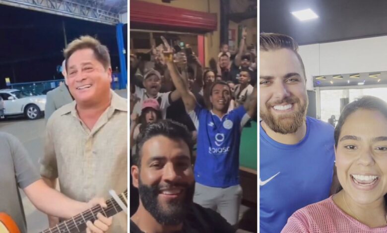 Cantores sertanejos interagem com fãs em Goiânia.