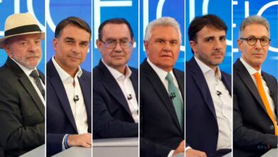 Candidatos presidenciais de 2026 em debate.