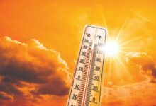 Termômetro marcando altas temperaturas em Goiás.