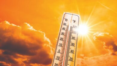 Termômetro marcando altas temperaturas em Goiás.