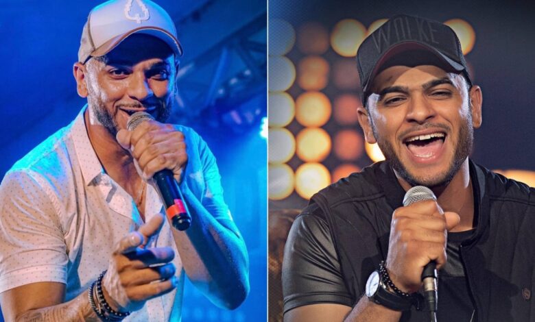 Cantor Eduardo, da dupla com Derick, em apresentação ao vivo.