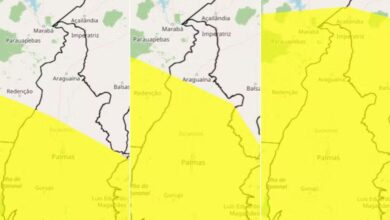 Céu nublado em Tocantins com nuvens escuras anunciando tempestade.