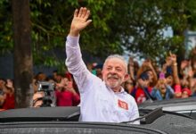 Lula discursa após ser reeleito presidente do Brasil.