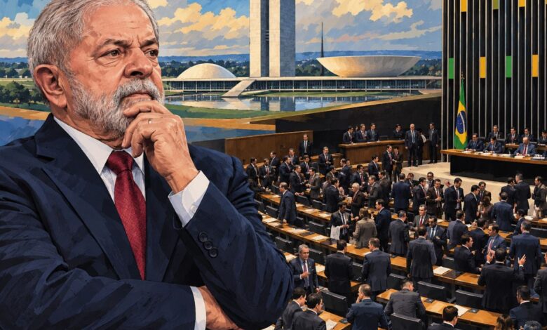 Lula durante discurso após reeleição.