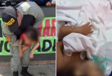Policiais militares em ação de resgate.