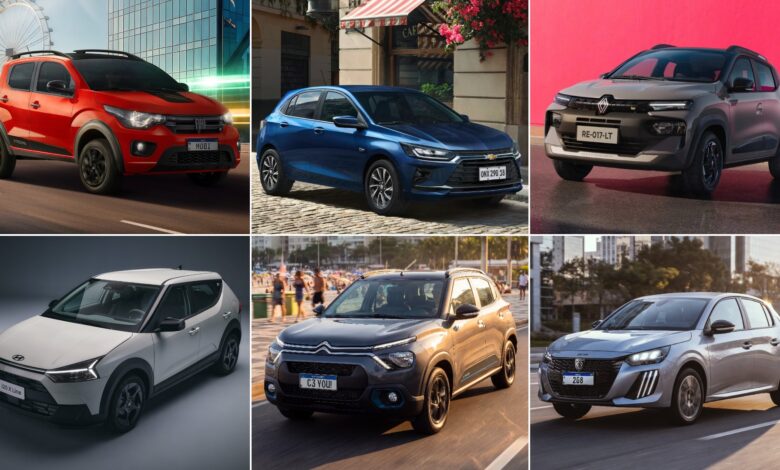 Imagem de carros econômicos disponíveis no Brasil.