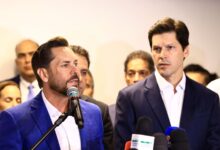 Bruno Peixoto em cerimônia de posse como governador interino de Goiás.
