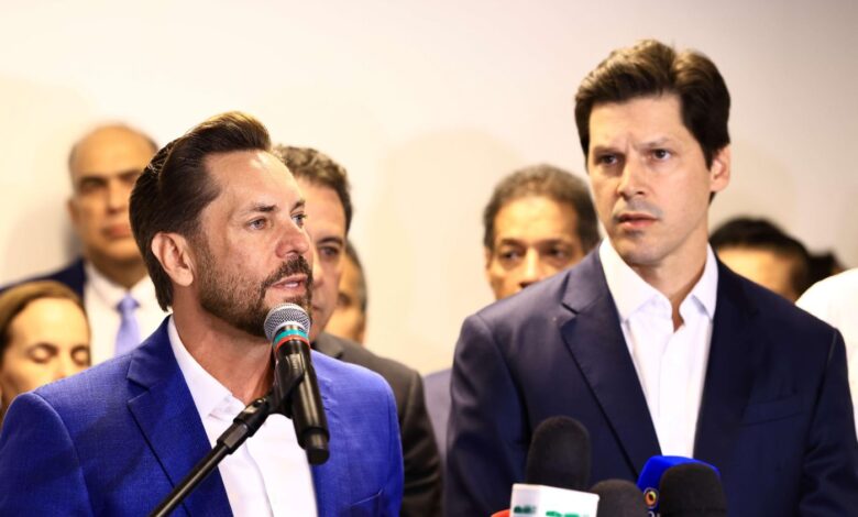 Bruno Peixoto em cerimônia de posse como governador interino de Goiás.