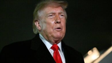 Donald Trump em coletiva de imprensa.