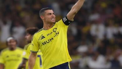 Cristiano Ronaldo comemorando gol em partida pelo Al Nassr.