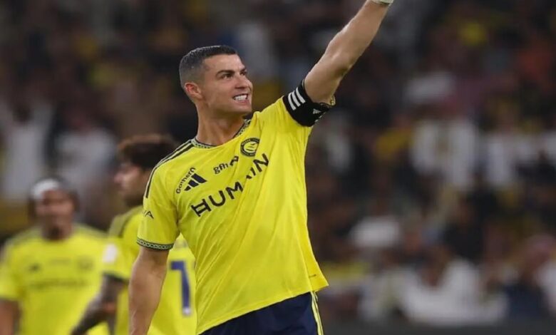 Cristiano Ronaldo comemorando gol em partida pelo Al Nassr.